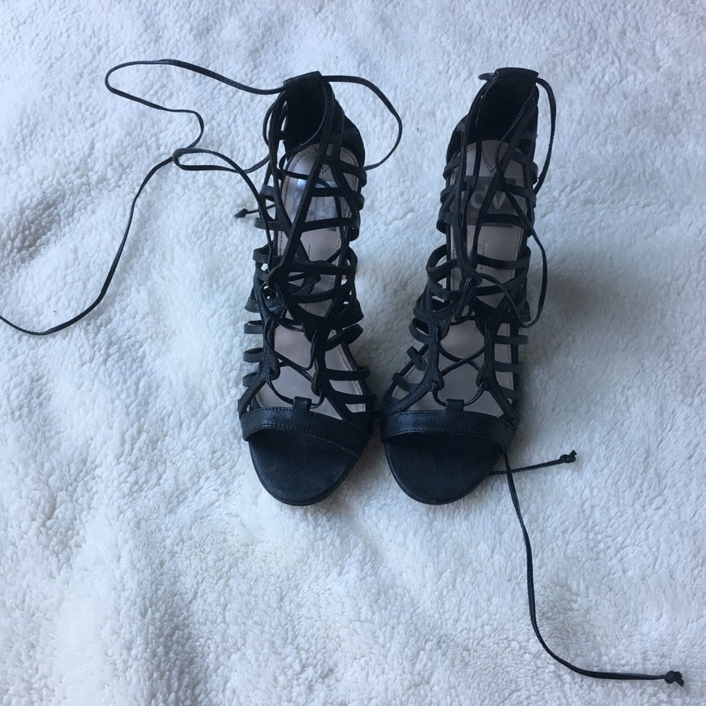 Dolce Vita Black Lace Up Heels